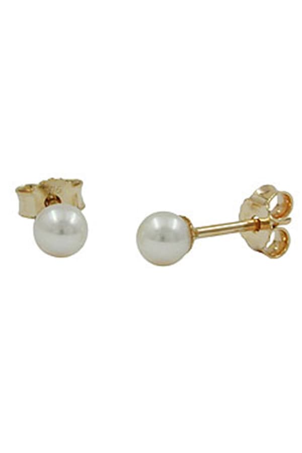 Stud Earrings 3mm Freshwater Cultured Pearl 9k Gold - GL430553