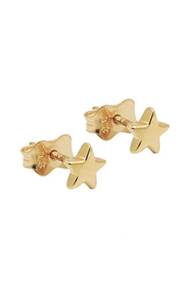 Stud Earrings 5mm Little Star Shiny 9k Gold - GL431416