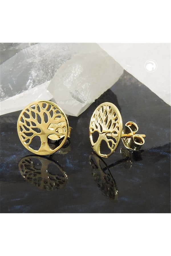 Earrings Studs Tree Of Life 9k Gold - GL431477