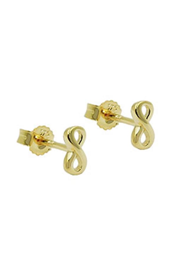 Stud Earrings 6x3mm Infinity Sign Shiny 9k Gold - GL431513