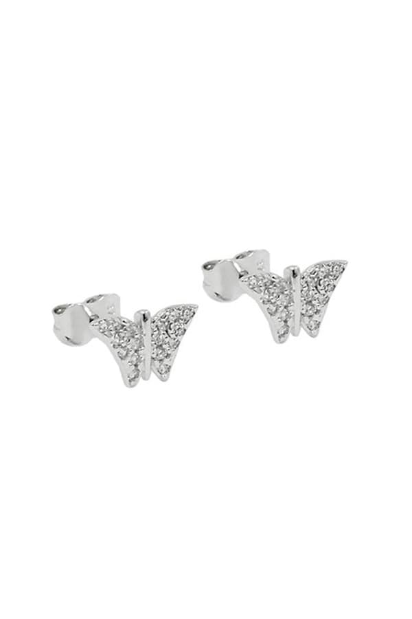 Stud Earrings 6x9mm Butterfly 9k White Gold - GL431456