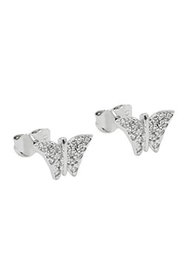 Stud Earrings 6x9mm Butterfly 9k White Gold - GL431456