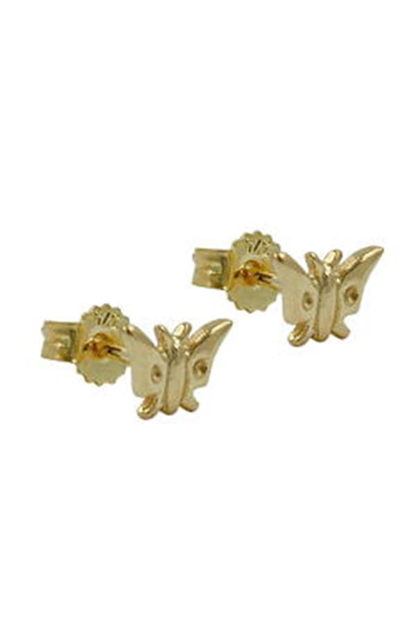 Stud Earrings 5x7mm Butterfly Shiny 9k Gold - GL430885