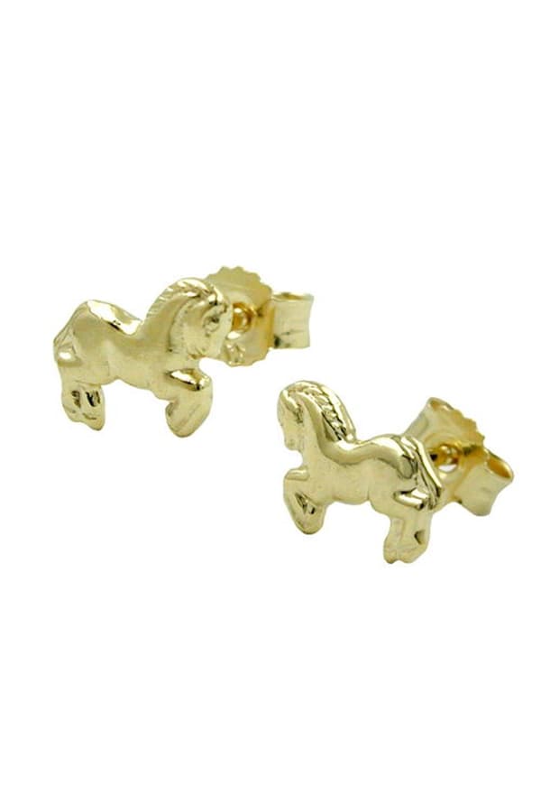 Stud Earrings Horses 9k Gold - GL430295