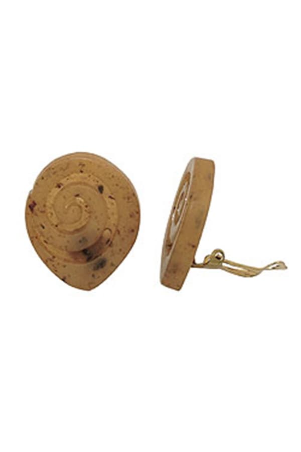 Clip-On Earring Screw Spiral Light Brown - GL06779