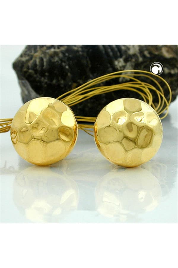 Clip-On Earring Gold Colored Hammered - GL02692