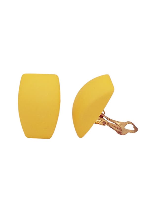 Earring Clip-On Trapezium Yellow Matt - GL01362