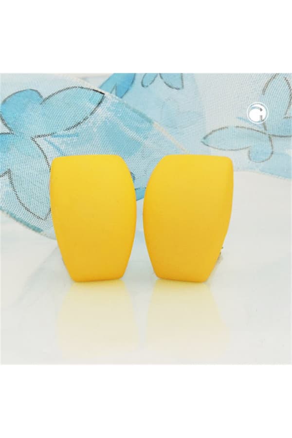 Earring Clip-On Trapezium Yellow Matt - GL01362