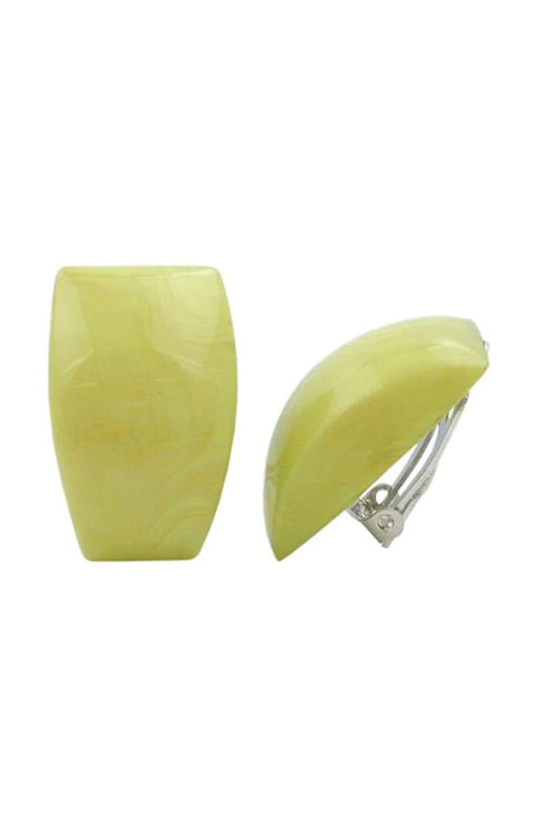 Clip-On Earring Trapezium Light Green - GL01079