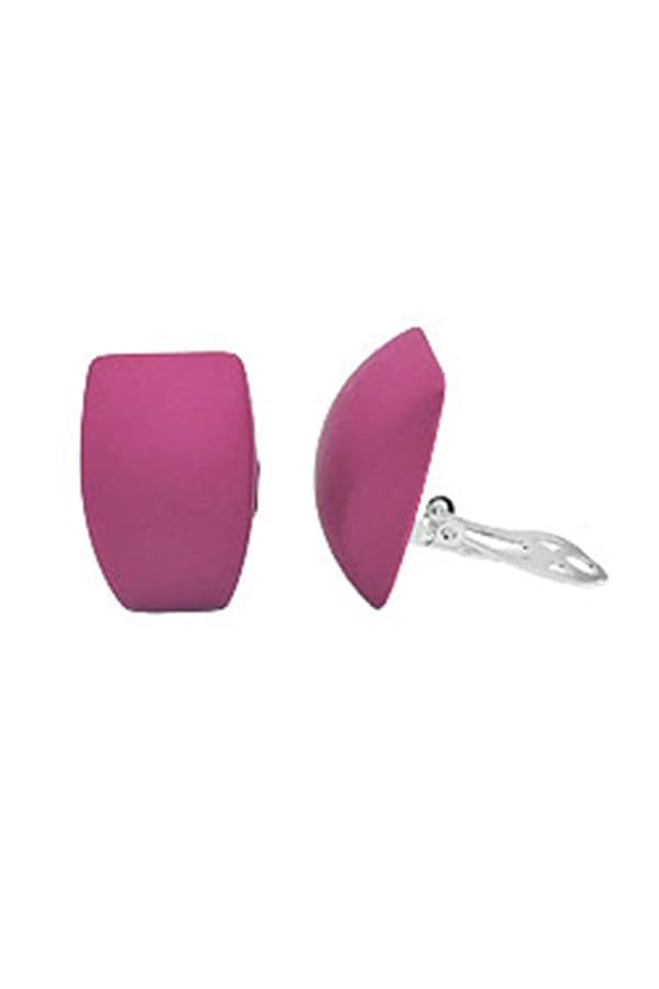 Earring Clip-On Trapezium Pink Matt - GL01366