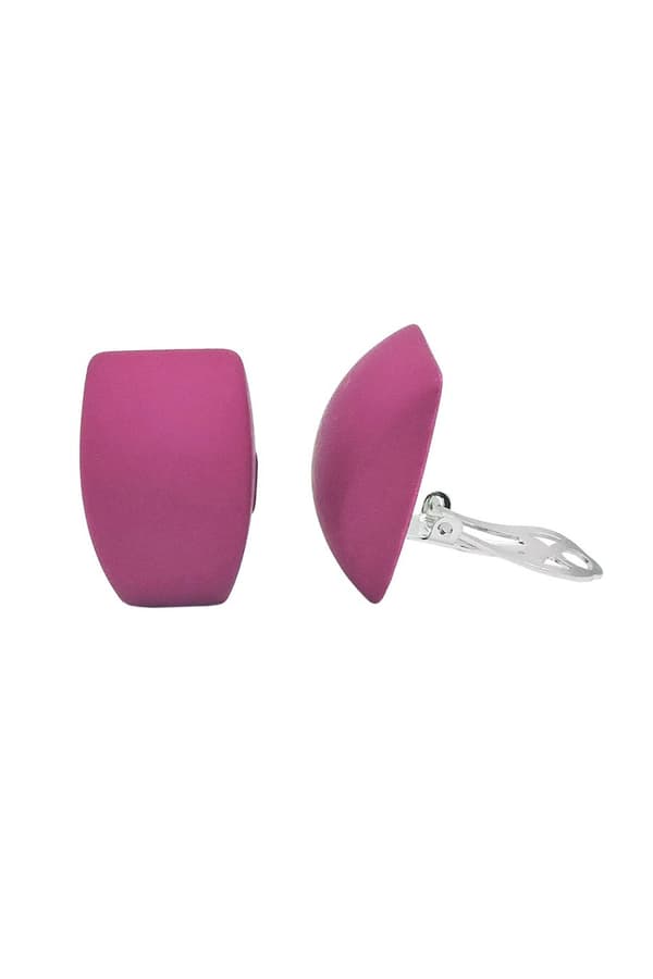 Earring Clip-On Trapezium Pink Matt - GL01366