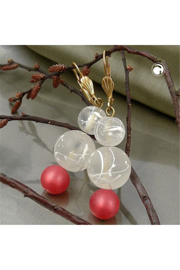 Leverback Earrings Silky Red Transparent - GL02847