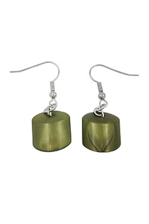 Hook Earrings Slanted Bead Brown - GL04789