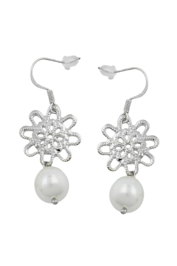 Hook Earrings Bead White Wax - GL03234