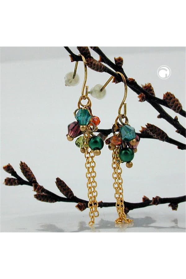 Hook Earrings Beads Multi Colour - GL03233