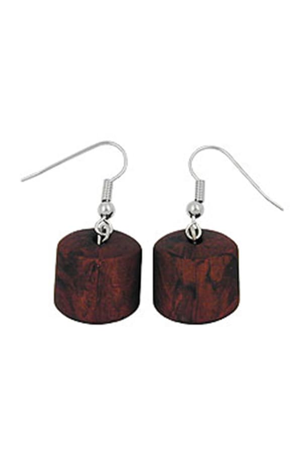 Hook Earrings Dark Brown Marbled - GL02826