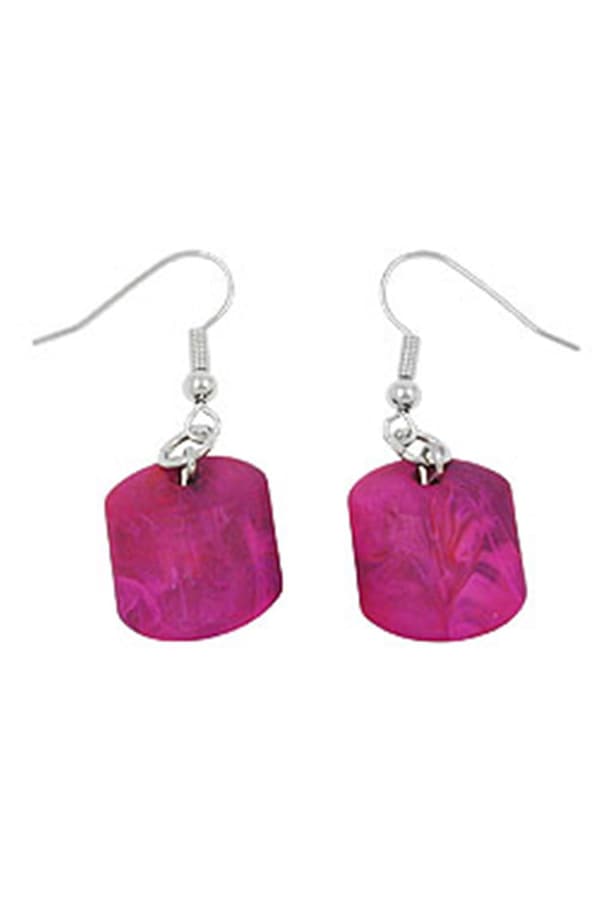 Hook Earrings Slanted Bead Pink - GL02742