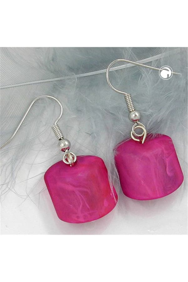 Hook Earrings Slanted Bead Pink - GL02742