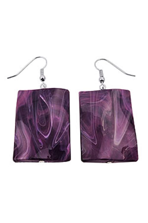 Hook Earrings Pillow Bead Lavender - GL01040