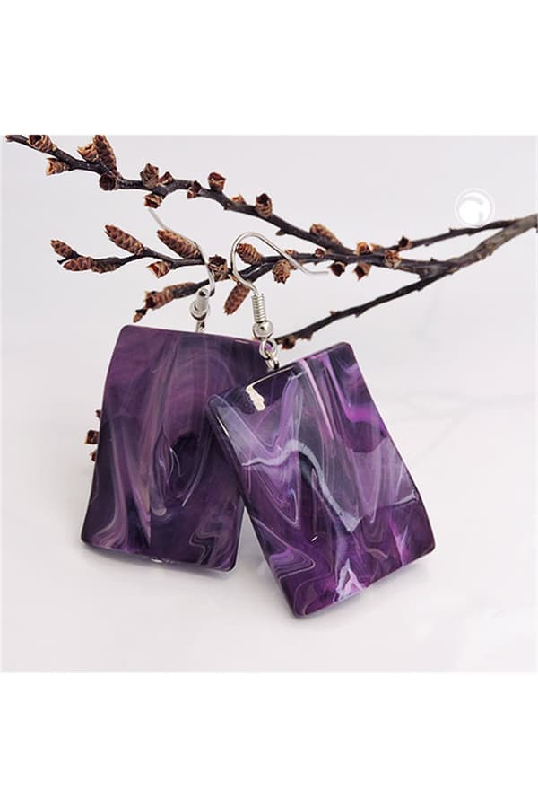 Hook Earrings Pillow Bead Lavender - GL01040