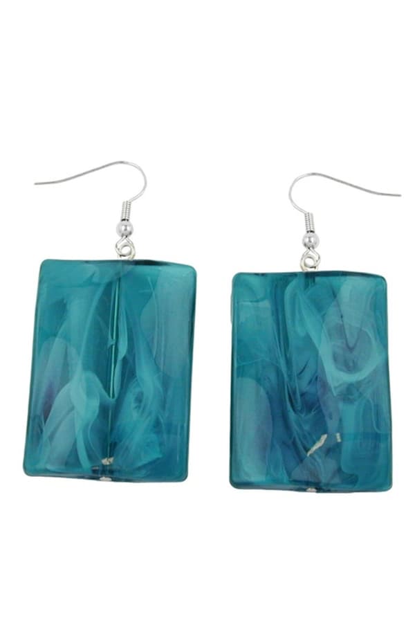 Hook Earrings Pillow Bead Turquoise - GL01000