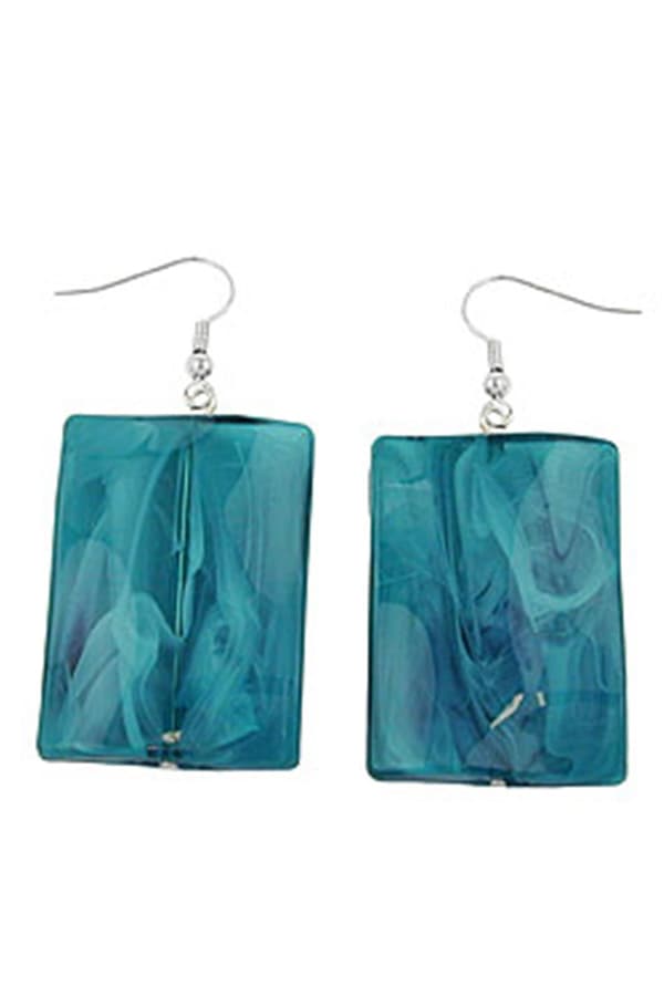 Hook Earrings Pillow Bead Turquoise - GL01000