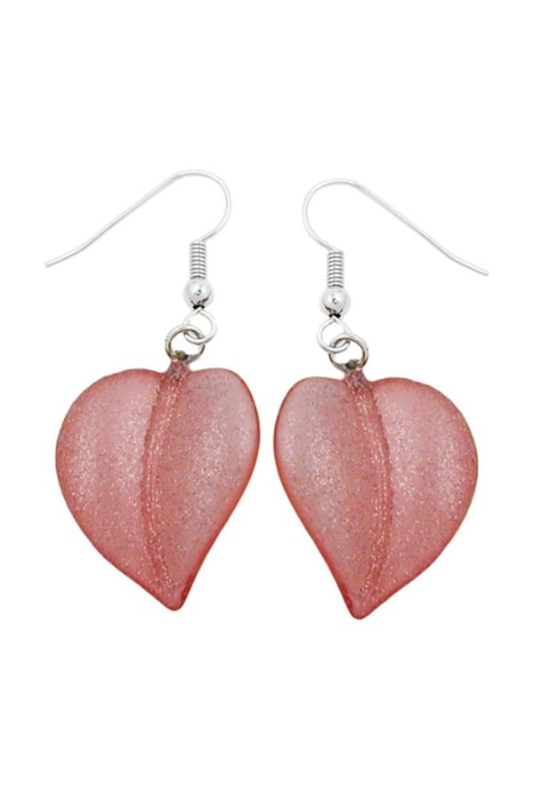 Hook Earrings Leaf Bead Rose - GL00857