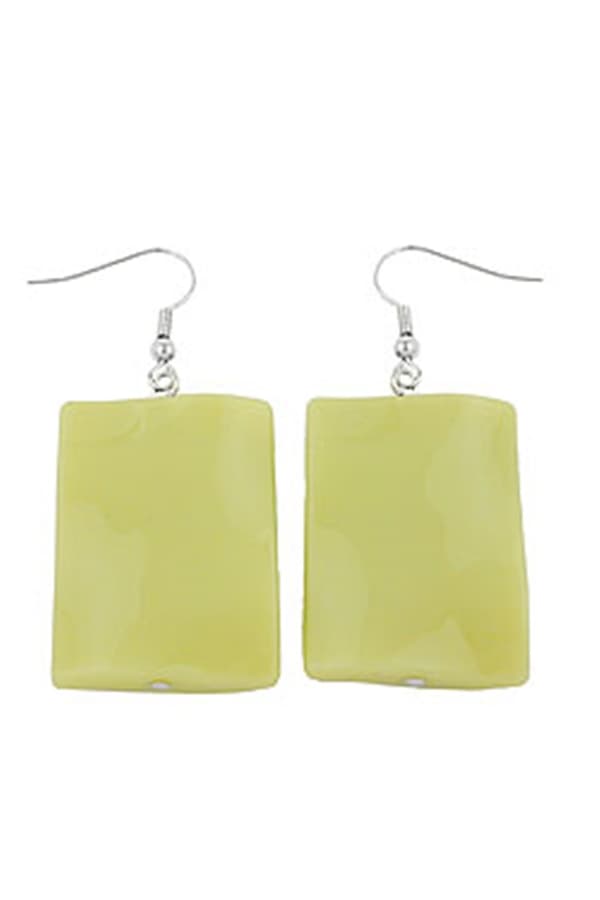 Hook Earrings Pillow Bead Ligth Green - GL00681