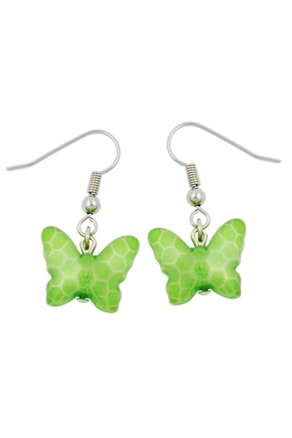 Hook Earrings Butterfly Green - GL00561