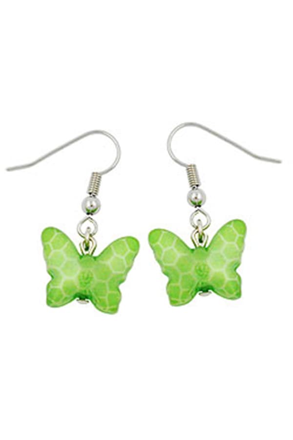 Hook Earrings Butterfly Green - GL00561