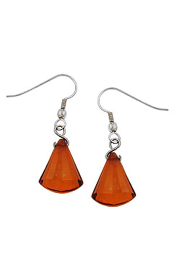 Hook Earrings Grinded Flat Cone Brown - GL00305