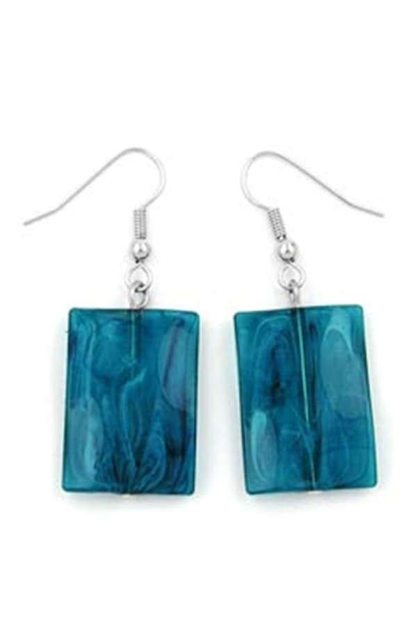 Hook Earrings Pillow Bead Turquoise - GL00302