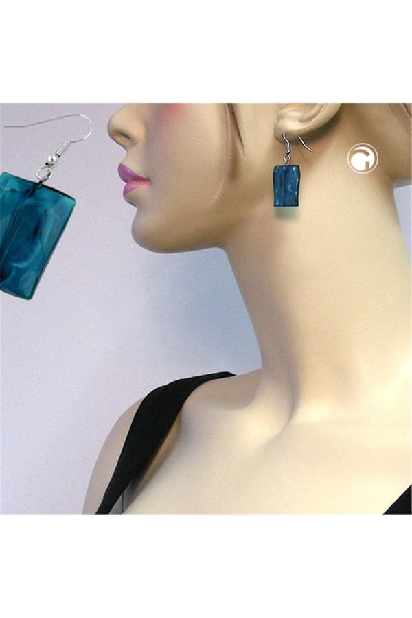 Hook Earrings Pillow Bead Turquoise - GL00302