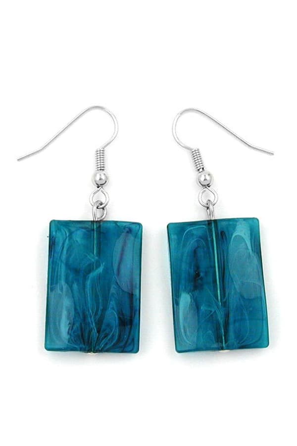Hook Earrings Pillow Bead Turquoise - GL00302