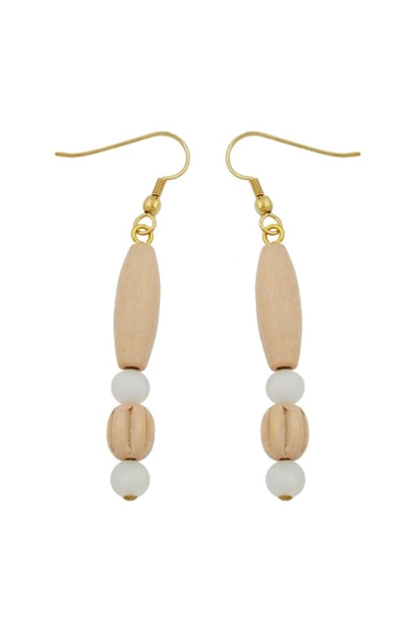Leverback Earrings Wooden Bright - GL02918