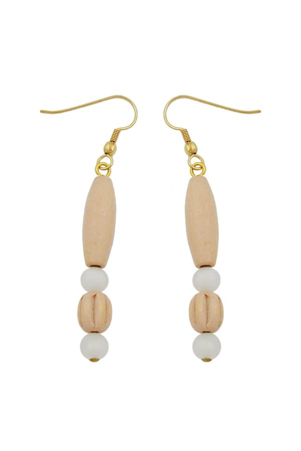 Leverback Earrings Wooden Bright - GL02918
