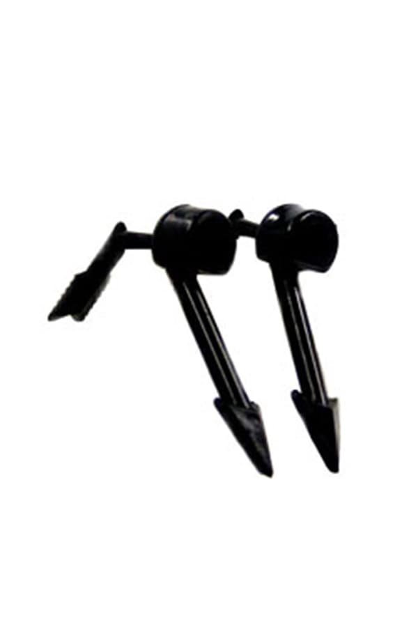 Stud Earrings Black Flash Two Parts - GL03036