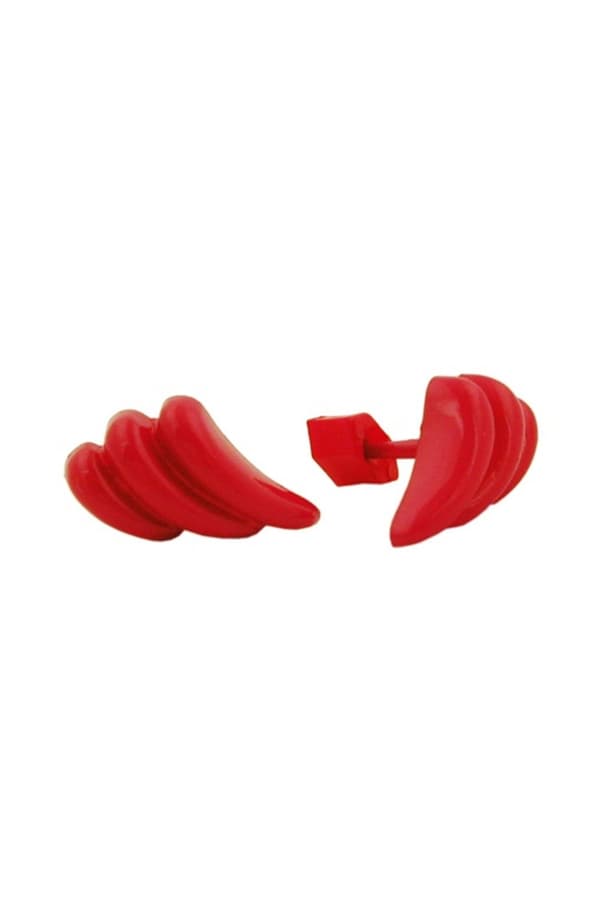 Stud Earrings Red Striped - GL03028