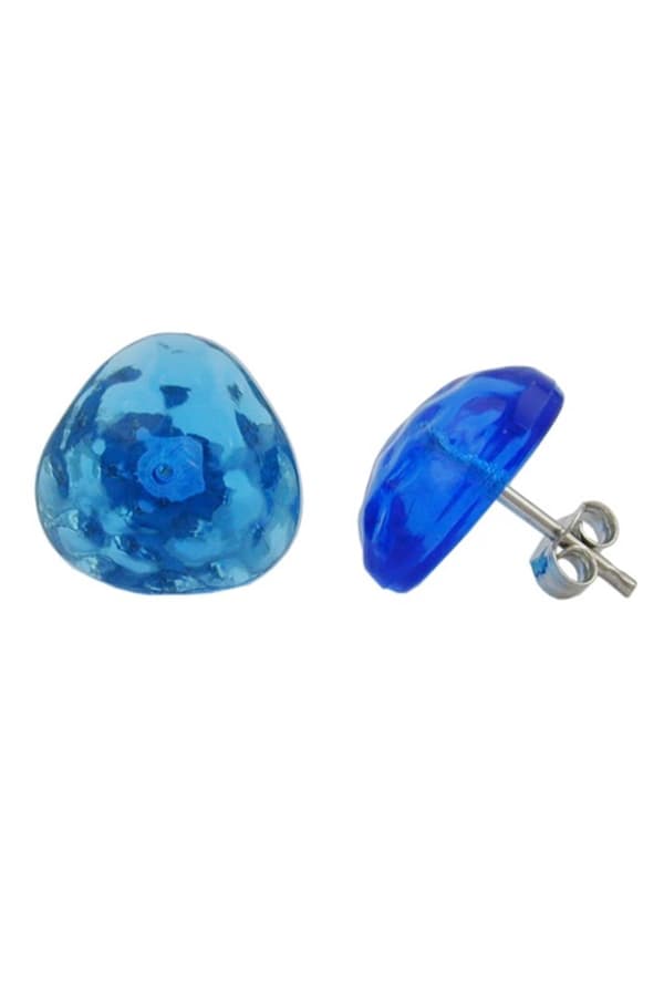 Stud Earrings Blue Triangles - GL02673