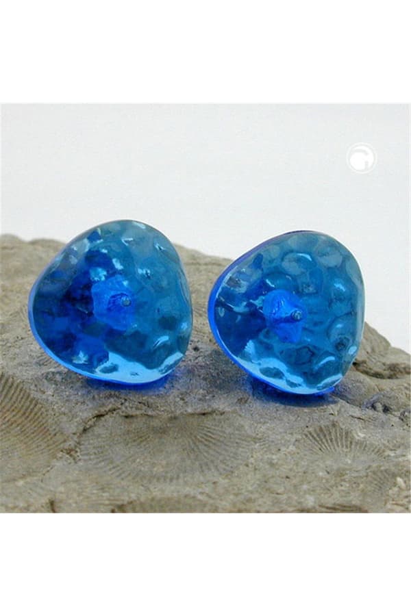Stud Earrings Blue Triangles - GL02673