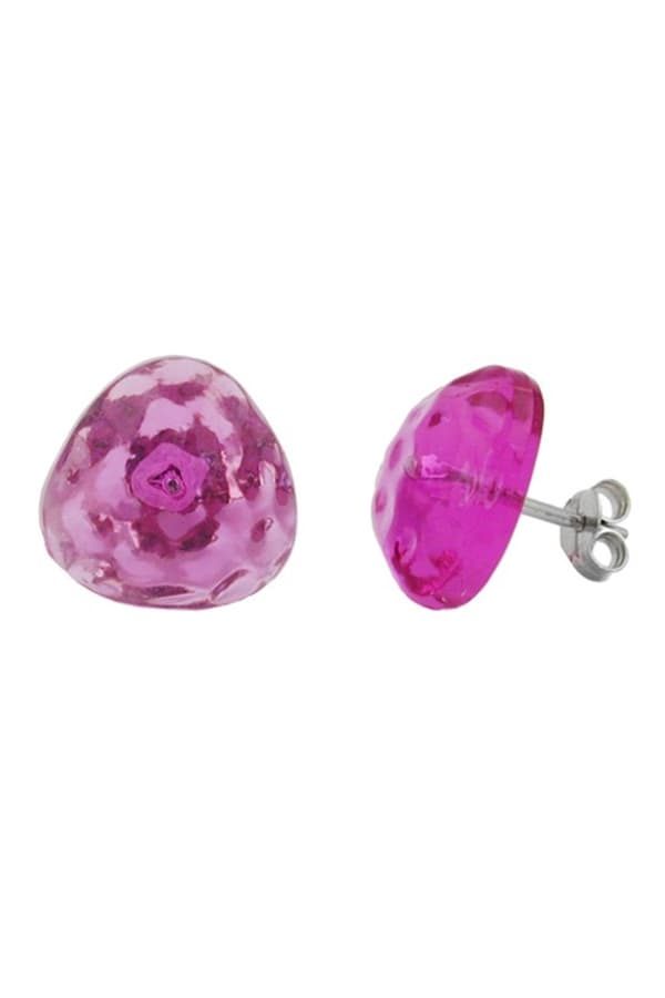 Stud Earrings Pink Transparent - GL02578