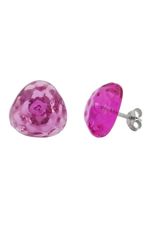 Stud Earrings Pink Transparent - GL02578