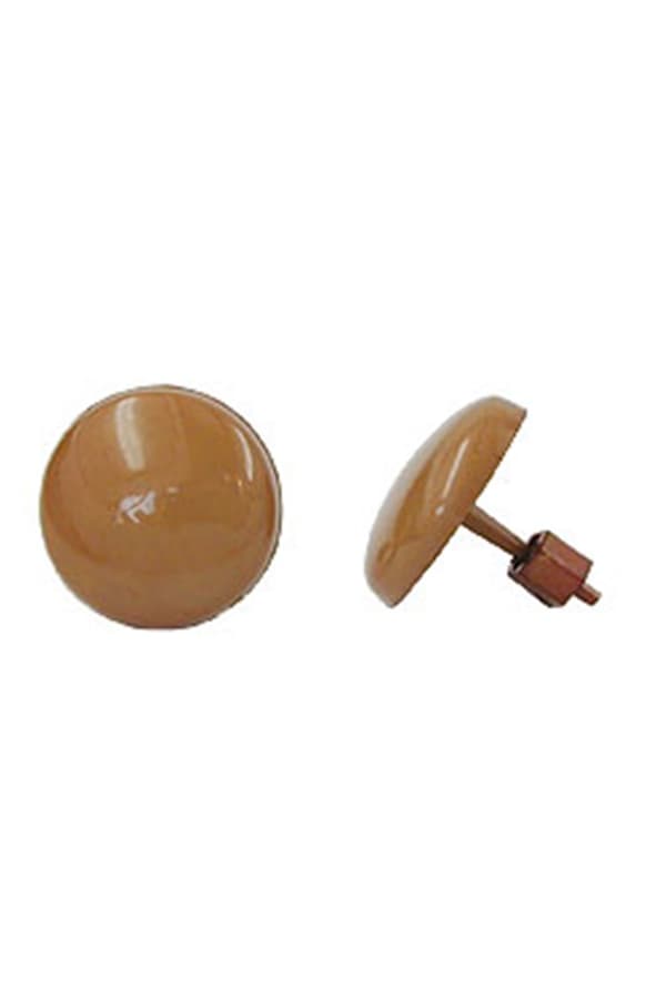 Stud Earrings Plastic Round Light Brown - GL01825