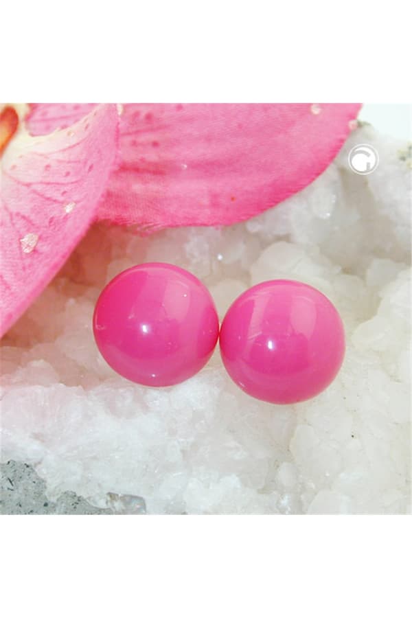 Stud Earrings Pink Rose 13mm - GL00887