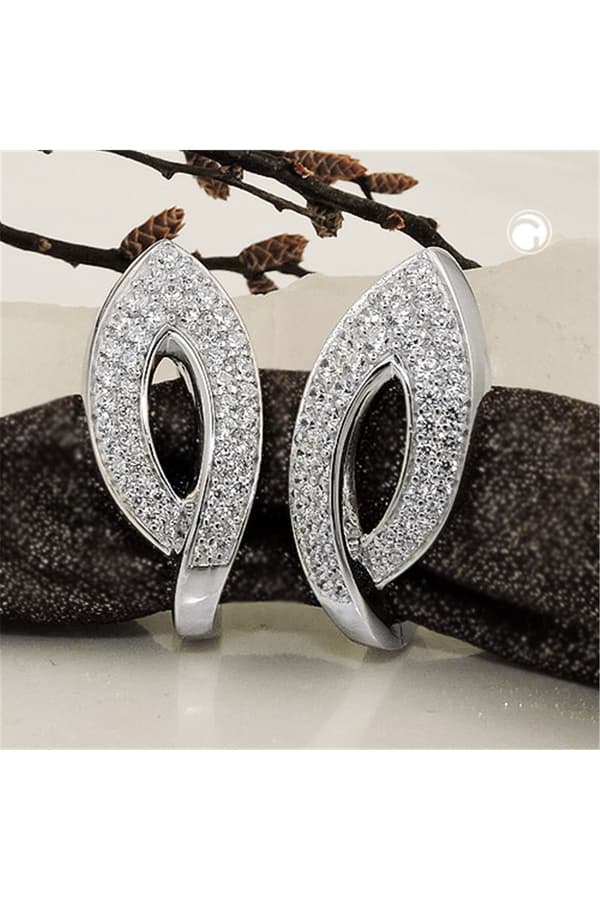 Hoop Earrings Zirconias Silver 925 - GL93698