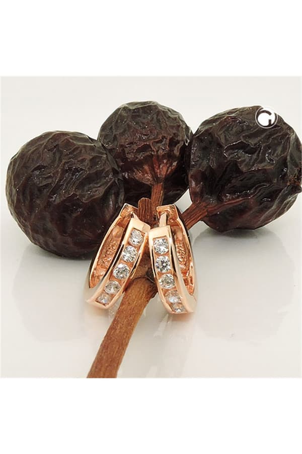 Hoop Earrings Redgold Plated Silver 925 - GL93683