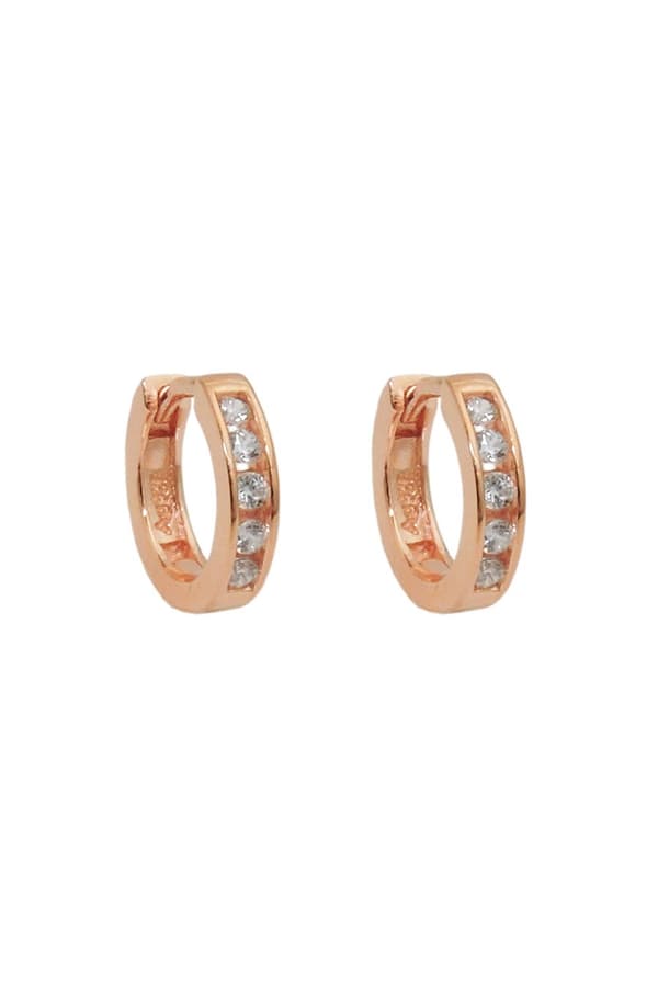 Hoop Earrings Redgold Plated Silver 925 - GL93683