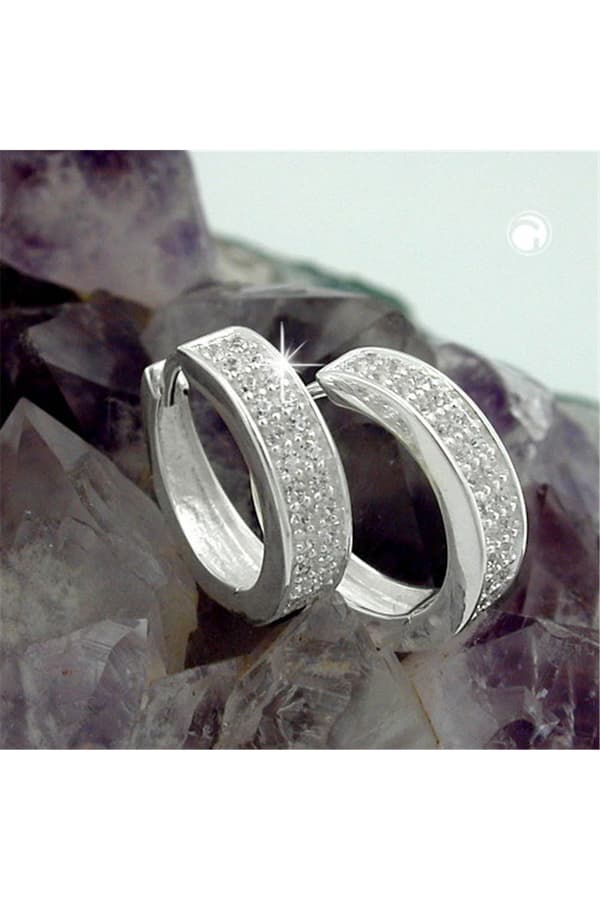 Hoop Earrings Zirconia Silver 925 - GL93325