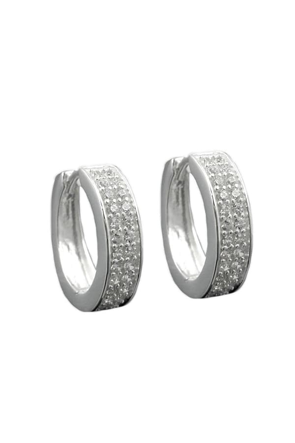 Hoop Earrings Zirconia Silver 925 - GL93325