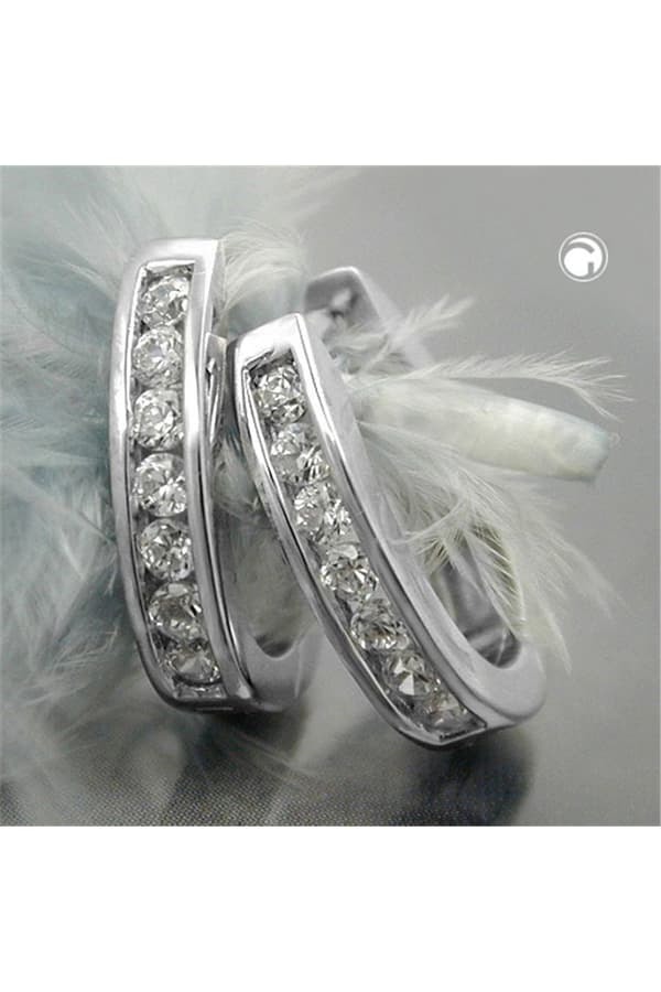 Hoop Earrings With Zirconia Silver 925 - GL93270